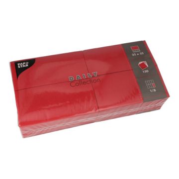 Servetten "DAILY Collection" 1/8 vouw 32 cm x 32 cm FSC bordeaux