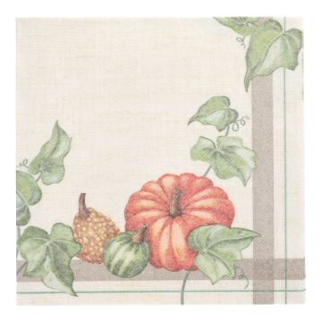 Servetten "ROYAL Collection" 3-laags  1/4 vouw 40 cm x 40 cm "Pumpkin", FSC, met pompoen motief