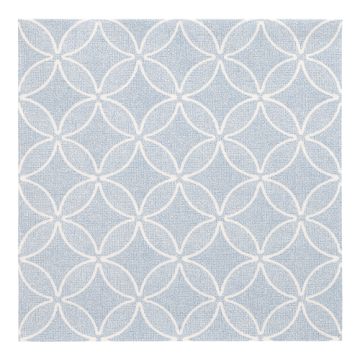 Servetten "ROYAL Collection" 1/4 vouw 40 cm x 40 cm arctisch blauw "Circle Flowers"