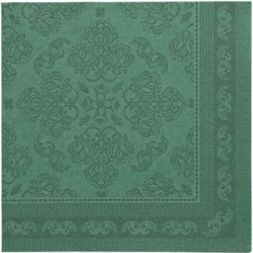 Servetten "ROYAL Collection" 1/4 vouw 40 cm x 40 cm donkergroen "Arabesque"