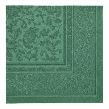 Servetten "ROYAL Collection" 1/4 vouw 40 cm x 40 cm donkergroen "Ornaments"