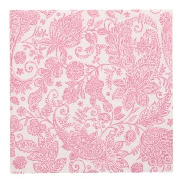 Premium servetten "ROYAL Collection" 1/4 vouw 40 cm x 40 cm FSC fuchsia "Paisley"
