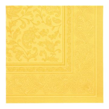 Servetten "ROYAL Collection" 1/4 vouw 40 cm x 40 cm geel "Ornaments"