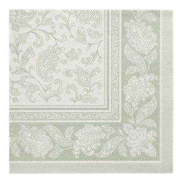 Premium servetten "ROYAL Collection" 1/4 vouw 40 x 40 cm jadegroen "Ornaments"
