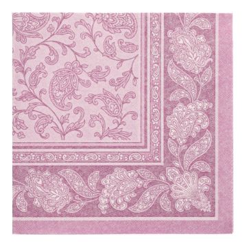 Premium servetten "ROYAL Collection" 1/4 vouw 40 x 40 cm lila "Ornaments"