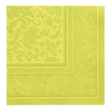Premium servetten "ROYAL Collection" 1/4 vouw 40 x 40 cm limoengroen "Ornaments"