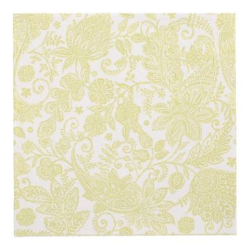 Premium servetten "ROYAL Collection" 1/4 vouw 40 cm x 40 cm FSC limoengroen "Paisley"
