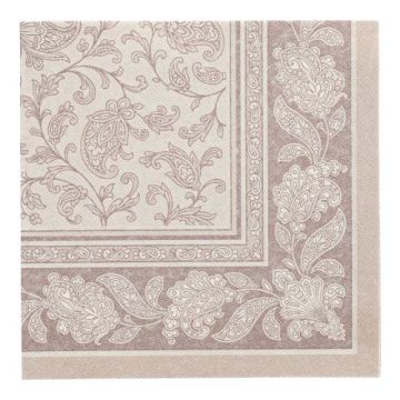 Servetten "ROYAL Collection" 1/4 vouw 40 cm x 40 cm mocca "Ornaments"