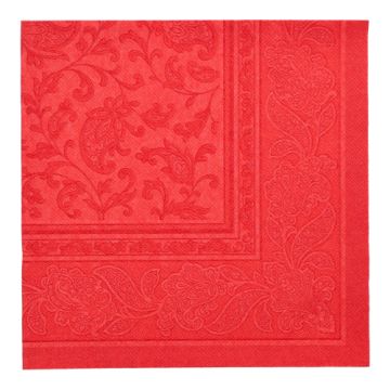 Servetten "ROYAL Collection" 1/4 vouw 40 cm x 40 cm rood "Ornaments"