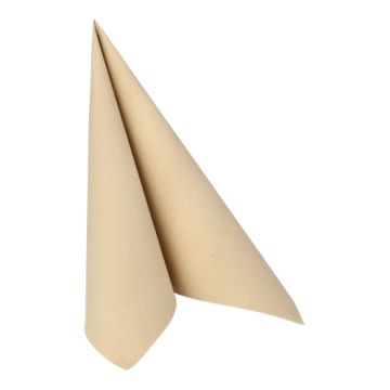 Servetten "ROYAL collection" 1/4 vouw 40 x 40 cm FSC zand in een papieren verpakking