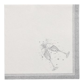 Premium servetten tissue ROYAL Collection 1/4 vouw 40 x 40 cm zilver "Festivities"