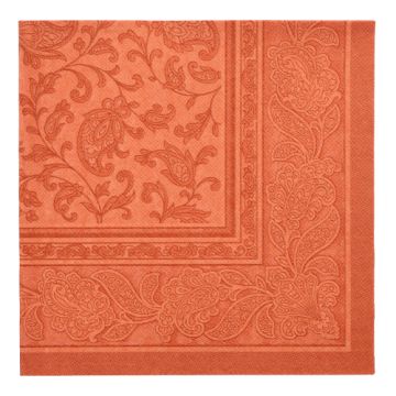 Servetten "ROYAL Collection" 1/4 vouw 40 cm x 40 cm terracotta "Ornaments"