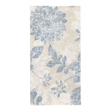 Luxe servetten ROYAL Collection 1/8 vouw 40 x 40 cm FSC arctisch blauw bloemen "Flowers"