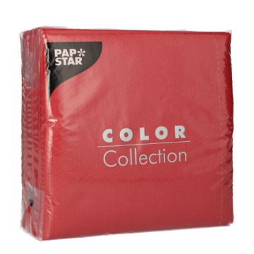 Servetten, 1-laags 1/4 vouw 33 cm x 33 cm bordeaux