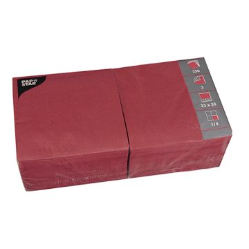 Servetten, 3-laags 1/4 vouw 33 cm x 33 cm bordeaux