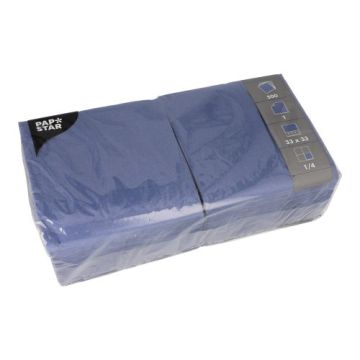 Servetten, 1-laags 1/4 vouw 33 cm x 33 cm donkerblauw