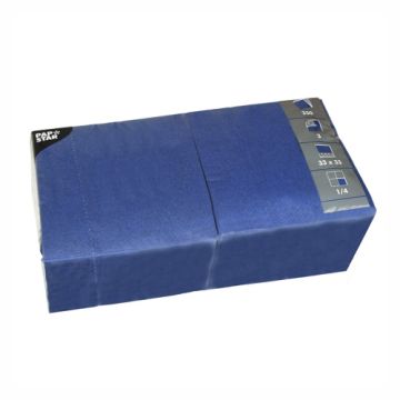 Servetten, 3-laags 1/4 vouw 33 cm x 33 cm donkerblauw