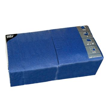 Servetten, 3-laags 1/4 vouw 40 cm x 40 cm donkerblauw
