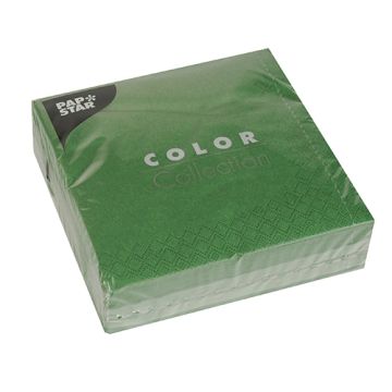 Servetten, 3-laags 1/4 vouw 33 cm x 33 cm donkergroen