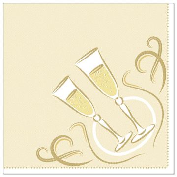 Servetten "ROYAL Collection" 1/4 vouw 40 cm x 40 cm goud "Festive Moments"