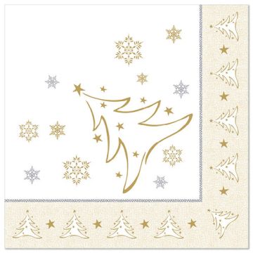 Servetten "ROYAL Collection" 1/4 vouw 40 cm x 40 cm goud "X-Mas Elegance"