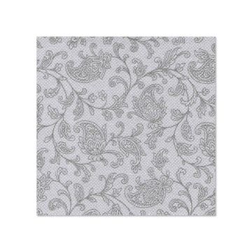 Servetten "ROYAL Collection" 1/4 vouw 25 cm x 25 cm grijs "Ornaments"