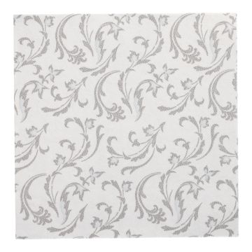 Servetten "ROYAL Collection" 1/4 vouw 40 cm x 40 cm grijs "Damascato"