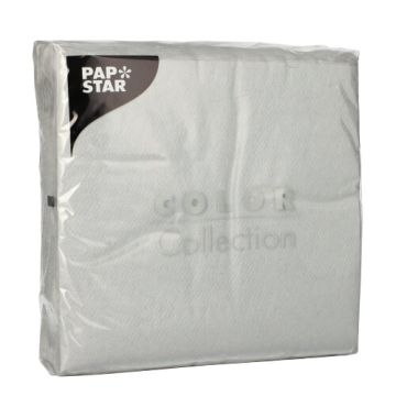 Servetten, 1-laags 1/4 vouw 33 cm x 33 cm lichtgrijs