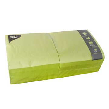 Servetten, 3-laags 1/4 vouw 40 cm x 40 cm lime