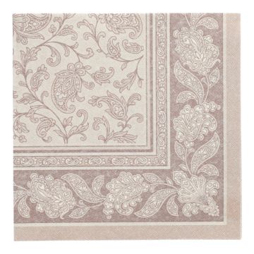 Servetten "ROYAL Collection" 1/4 vouw 40 cm x 40 cm mocca "Ornaments"