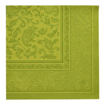Servetten "ROYAL Collection" 1/4 vouw 40 cm x 40 cm olijfgroen "Ornaments"