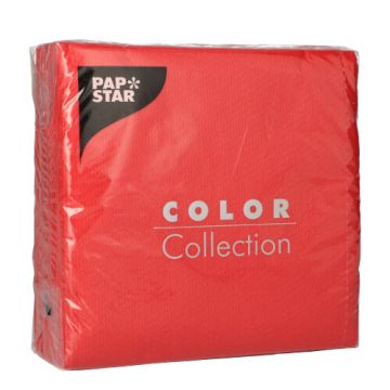 Servetten, 1-laags 1/4 vouw 33 cm x 33 cm rood
