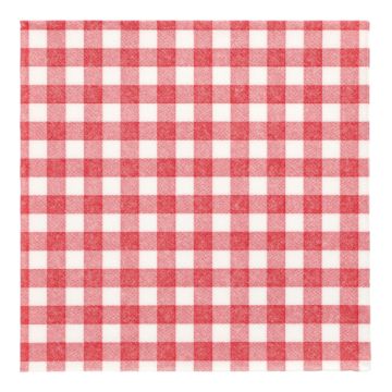 Servetten "ROYAL Collection" 1/4 vouw 40 cm x 40 cm rood "Vichy Karo"