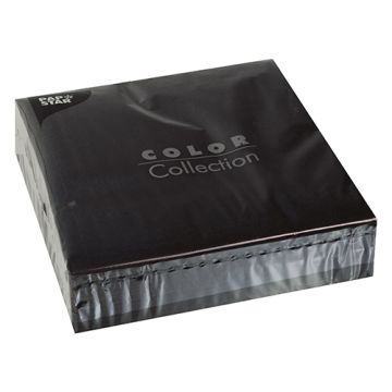 Servetten, 2-laags 1/4 vouw 40 cm x 40 cm zwart