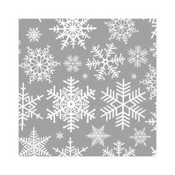 Servetten, 3-laags 1/4 vouw 25 cm x 25 cm zilver "Snöstjärnor"