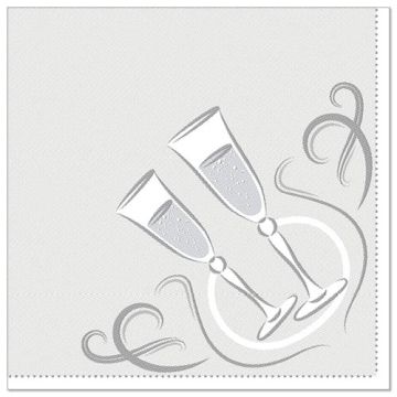 Servetten "ROYAL Collection" 1/4 vouw 40 cm x 40 cm zilver "Festive Moments"