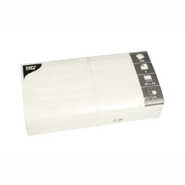 Servetten, 2-laags 1/4 vouw 33 cm x 33 cm wit