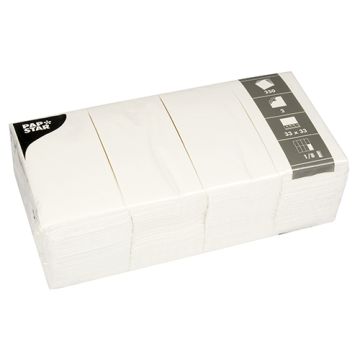 Servetten, 2-laags 1/8-vouw 33 cm x 33 cm wit