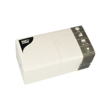 Servetten, 3-laags 1/4 vouw 24 cm x 24 cm wit