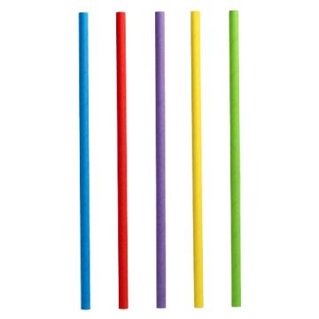 Shake rietjes, papier Ø 8 mm · 25 cm assorti kleuren