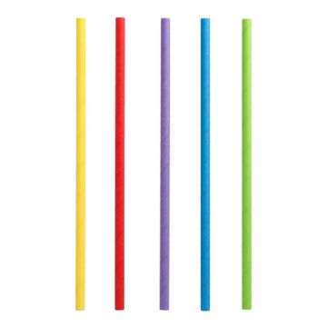 Shake rietjes, papier Ø 8 mm · 25 cm assorti kleuren
