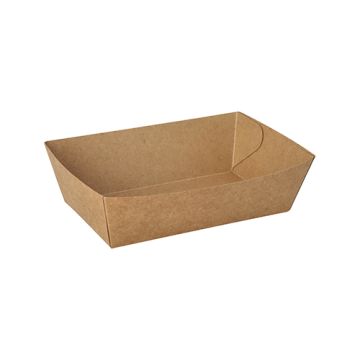 Snackbakje frietbakje karton "pure" 13 cm x 7,8 cm FSC bruin