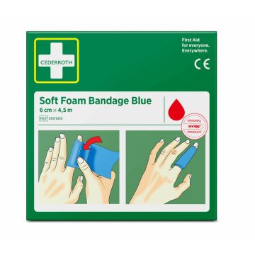 Soft foam bandage  4,5 m x 6 cm schuimverband bandage cohesief blauw
