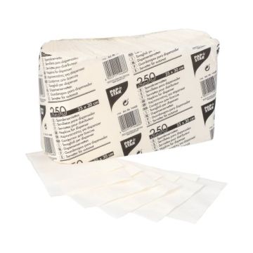 Navulservetten voor servetdispenser 1-laags 25 cm x 30 cm dispenserservetten wit
