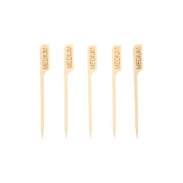 Steak-Marker 9 cm "pure" prikker bamboe voor steak "MEDIUM"