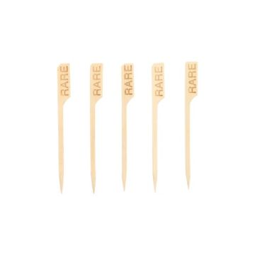 Steak-Marker  "pure" 9 cm prikker bamboe voor steak "RARE"