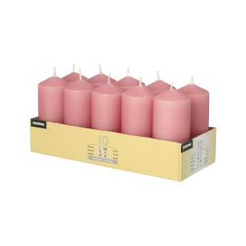 Stompkaarsen Ø 40 mm · 90 mm oudroze