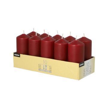 Stompkaarsen Ø 40 mm · 90 mm bordeaux