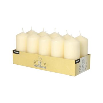 Stompkaarsen Ø 40 mm · 90 mm creme