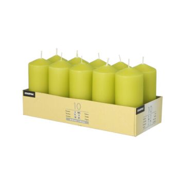 Stompkaarsen Ø 40 mm · 90 mm kiwi